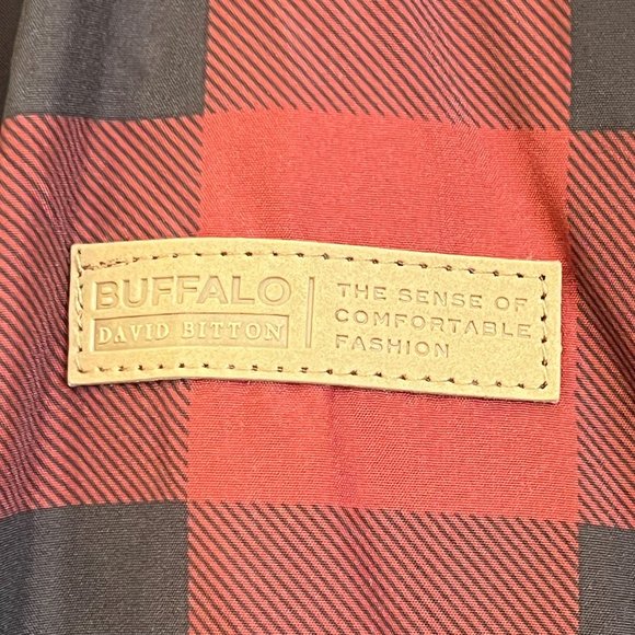 Buffalo David Britton Puffer Vest Women Large Red Plaid Reversible High Collar - Picture 3 of 13